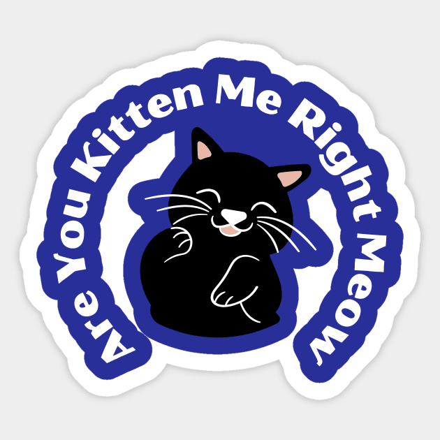 Are You Kitten Me Right Meow Sticker by SpaceART